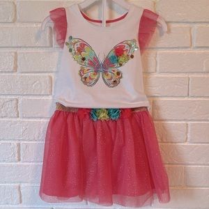 Isaac Mizrahi-Girls Sparkle Butterfly Top/Skirt Set